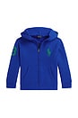 view 1 of 2 Kids Long Fleece Big Pony Hooded Sweatshirt in New Sapphire
