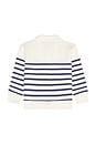 view 2 of 2 Long Sleeve French Terry Striped Half Zip Pullover in Deckwash White & Light Navy