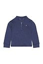 view 1 of 2 Long Sleeve Interlock Mock Neck Half Zip in Light Navy