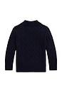 view 2 of 2 Kids Long Sleeve Cotton Cable Polo Crewneck Sweater in Rl Navy
