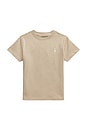 view 1 of 2 Kids Short Sleeve Cotton Jersey Crewneck T-shirt in Classic Khaki