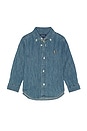 view 1 of 2 Kids Cotton Chambray Shirt in Dark Blue