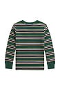 view 2 of 2 Kids-sleeve Jersey Knit Striped Crew Neck T-shirt in Verano Green Multi