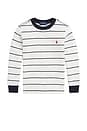 view 1 of 2 Kids Waffle Knit Stripe Top in Navy