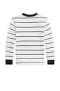 view 2 of 2 Kids Waffle Knit Stripe Top in Navy
