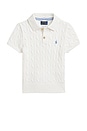 view 1 of 2 Kids Short Sleeve Cotton Cable Knit Polo in Deckwash White