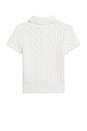 view 2 of 2 Kids Short Sleeve Cotton Cable Knit Polo in Deckwash White