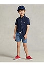 view 4 of 5 Kids Short Sleeve Seersucker Sport Shirt in Astoria Navy
