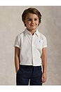 view 3 of 5 Kids Short Sleeve Seersucker Sport Shirt in White