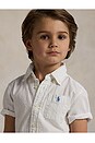 view 5 of 5 Kids Short Sleeve Seersucker Sport Shirt in White