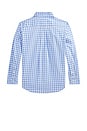 view 2 of 2 Kids Long Sleeve Cotton Poplin Sport Shirt in Blue & White