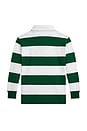 view 2 of 2 Long Sleeve Striped Rugby in White & New Forest