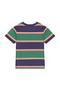 view 2 of 2 Kids Short Sleeve Cotton Jersey Multi Striped T Shirt in Fairway Green Multi