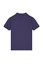 view 2 of 2 Kids Short Sleeve Cotton Jersey Center Stripe Polo in Classic Blue
