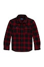 view 1 of 2 Long Sleeve Soft Flannel Plaid Shirt Jacket in Lodge Shadow Plaid