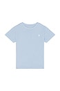 view 1 of 2 Short Sleeve Cotton Jersey Crewneck T-shirt in Office Blue