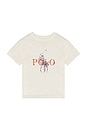 view 1 of 2 Short Sleeve Jersey Knit Polo Player Graphic T-shirt in Deckwash White