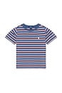 view 1 of 2 Kids Short Sleeve Jersey Knit Striped Crewneck T-shirt in Old Royal Multi