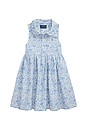 view 1 of 2 Kids Sleeveless Classic Cotton Oxford Floral Printed Shirtdress in Carolan Floral Nevis Blue