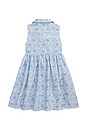 view 2 of 2 Kids Sleeveless Classic Cotton Oxford Floral Printed Shirtdress in Carolan Floral Nevis Blue