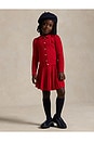 view 2 of 5 Long Sleeve Cable Knit Cardigan With Skirt in Red & Navy
