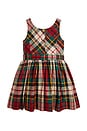 view 2 of 2 Vicenza Tartan Dress in Red Cream Multi