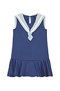 view 1 of 2 Sleeveless Ponte Nautical A-line Dress in Light Navy