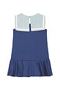 view 2 of 2 Sleeveless Ponte Nautical A-line Dress in Light Navy