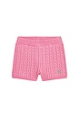 view 1 of 5 Kids Cotton Mini Cable Knit Short in Laguna Pink & Tiller Green