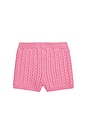 view 2 of 5 Kids Cotton Mini Cable Knit Short in Laguna Pink & Tiller Green