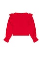 view 2 of 2 Kids Rib Ruffle Crewneck in Red