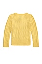 view 2 of 2 Kids Cable Knit Cotton Cardigan in Corn Yellow & Laguna Pink