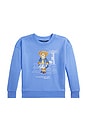 view 1 of 2 Kids Novelty Bear Graphic Crewneck Sweatshirt in Harbor Island Blue