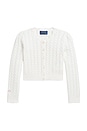 view 1 of 4 Kids Pointelle Mini Cable Knit Cardigan in Nevis