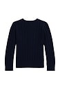 view 2 of 2 Long Sleeve Bear Cable Knit Cardigan in Cruise Navy