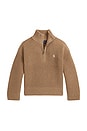 view 1 of 2 Long Sleeve Half-Zip Mock Neck Sweater in Camel Heather