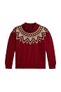 view 1 of 2 Long Sleeve Lightweight Fleece Mockneck Bubble Sweatshirt in Holiday Red