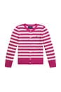 view 1 of 2 Kids Long Sleeve Cotton Cable Knit Cardigan in College Pink