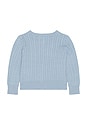 view 2 of 2 Cable Knit Cotton Cardigan in Chambray Blue