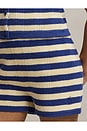 view 5 of 5 Kids Striped Sweater Tank Top With Matching Short in Charter Blue With Cream Stripe