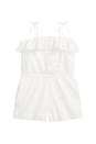 view 2 of 2 Kids Sleeveless Eyelet Romper in White