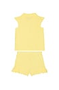 view 2 of 2 Sleeveless Stretch Mesh Eyelet Polo Shirt With Short in T-bird Yellow
