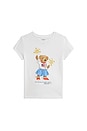 view 1 of 2 Kids Short Sleeve Jersey Knit Sparkler Bear Graphic T-shirt in White