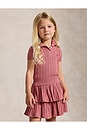 view 4 of 5 Kids Short Sleeve Combed Cotton Mini Cable Knit Polo in Canvas Pink