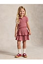 view 5 of 5 Kids Short Sleeve Combed Cotton Mini Cable Knit Polo in Canvas Pink