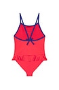 view 2 of 2 One Piece Novelty Bear Graphic Swimsuit With Ruffle Hem in Nantucket Red Multi
