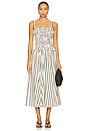 view 1 of 4 Striped Silk-Blend Dress in 1932 Stripe White & Black