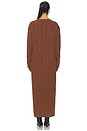 view 4 of 4 Cable-knit V-neck Sweater Dress in Gingerbread Brown Melange