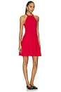view 2 of 4 Viscose Blend Halter A Line Dress in Cruise Red