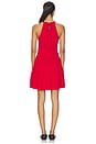 view 3 of 4 Viscose Blend Halter A Line Dress in Cruise Red